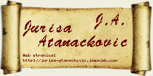 Juriša Atanacković vizit kartica